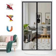 1pc Hands-Free Screen Door, Home Anti-Mosquito And Insect Repellent Magnetic Door Curtain, No Drilling Required And Easy To Install, Ventilation And Breathable Screen Door, Home Decoration Door Curtain - Multicolor - View 9