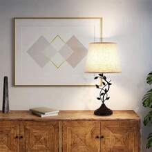 Living Room Coastal Candle Table Lamps With 2 LED Bulbs, Touch Control 3-Way Dimmable Bedside Lights, 9W Bright, USB + Type C Charging Port, Natural Linen Shade, Dark Antique Bronze Finish With Glossy Golden Accents, 27.5 Inches Tall - Một cỡ - Xem 5