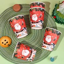 10/20/40/60 件，红色圣诞一次性 9 盎司纸杯，圣诞杯饮具节日圣诞派对用品，用于咖啡、圣诞派对的冷热饮品，圣诞节庆祝活动充满欢乐气氛，节日派对的节日饮水杯，用于咖啡果汁啤酒等纸质饮料 - 彩色 - 查看 3