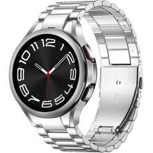 1pc Silvery Black Quick Release Metal Strap For Samsung Galaxy Watch 7 Band, Galaxy Watch 6 Bands 6 Classic 47mm 43mm, 5 4 44mm 40mm FE 5 Pro 45mm 4 Classic 46mm 42mm, Stainless Steel Strap For Men & Women, 20mm