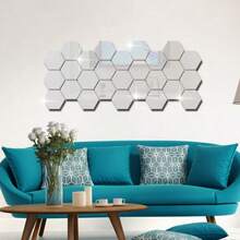 10pcs Hexagon Acrylic 3D Mirror Wall Stickers Self-Adhesive For Living Room Bedroom Decor Wall Decor Home Decor