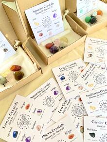 1 Set Constellations Crystals Gift Set, Zodiac Signs Healing Crystals Birthstones Astrology Crystals Healing Stones Gifts