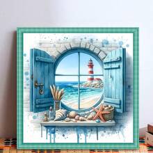 1 件海景灯塔图案 5D 钻石画套件 - 独特的钻石艺术，手工设计的 DIY 钻石画十字绣马赛克，完美的惊喜艺术礼物，适用于墙面装饰，适用于客厅、卧室、办公室，无框架 - 彩色 - 查看 12