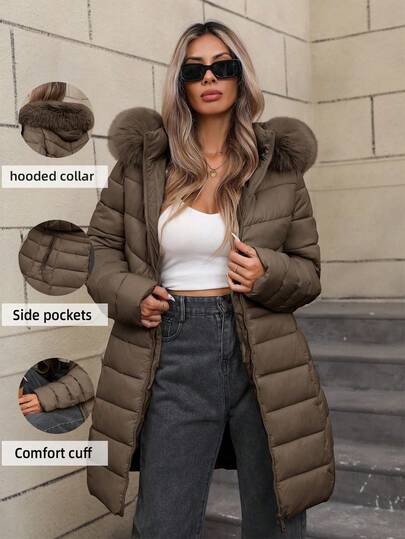 Chaqueta ligera de plumón para mujer de Giolshon - Con capucha, de múltiples bolsillos, adecuada para usar en capas y para uso casual al aire libre en otoño/invierno