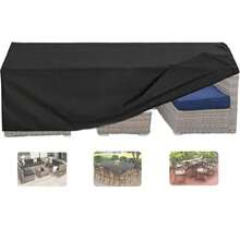 AIYYIPA 1 pieza Cubierta de caja para patio al aire libre - Tela Oxford duradera, cierre de cordón ajustable, protección resistente a la intemperie para almacenamiento de jardín y muebles de exterior, Cubierta para muebles de exterior