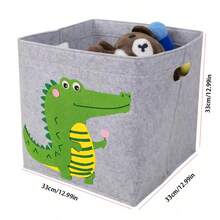 毛毡收纳篮家用收纳盒桌面收纳盒，可收纳零食、玩具、脏衣服、杂物，可爱卡通风格