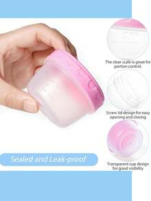 12pcs Mini Sauce Containers With Lids, 2oz Reusable Condiment Cups With Measurement Markings, Portable Salad Dressing Jars, Small Plastic Food Storage Containers, Leak-Proof, Microwave & Fridge , For Travel, Picnic, School, Lunch, Holidays, Parties, Christmas, Halloween, Mother's Day, Valentine's Day - Multicolor - View 10