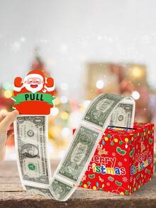 1 set Boîte-cadeau de Noël pour argent, Boîte-cadeau surprise du Père Noël, Décoration de Noël, Ornements de Noël, Support à surprise en espèces amusant pour amis, petites amies, épouses, sœurs, accessoire parfait pour fête de vacances, cadeau de fête de Noël, faveur de fête de vacances, décoration de Noël