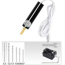 5 件 USB 供电手持式迷你电钻套装，含 3 个钻头（0.8/1.0/1.2 毫米），电动打孔 DIY 工具 - 彩色 - 查看 8