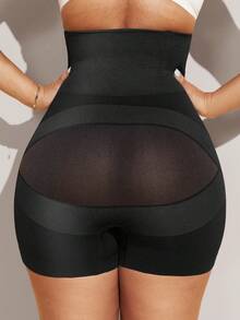 1 件女士无缝束腰束腿黑色塑身裤 - 黑色 - 查看 7