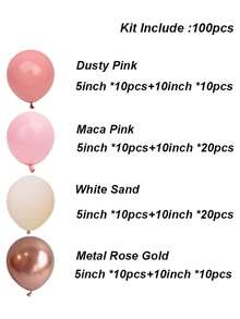 100pcs Beige Pink Balloon Garland Arch Kit Wedding Decoration Pink Girl Baby Shower Birthday Party Supplies Baptism Christening Pink Balloons Set - As Picture - View 3