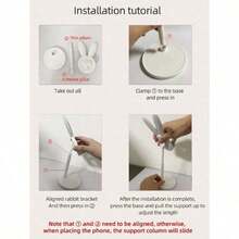 5/2/1个可爱卡通兔子可调节可折叠ABS塑料白色扁平手机/平板电脑支架，适用于婚礼、生日、家居装饰、房间装饰、办公室装饰、返校季，兼容、安卓手机，是生日、送给家人、朋友的绝佳礼物，在家解放双手