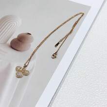 Cute Lady Mouse Pendant Necklace For Women Surgical Stainless Steel Hypoallergenic Crystal Choker Chain Adjustable Comfortable Dainty Anniversary Birthday Holiday Jewelry - 金色調 - 查看 3
