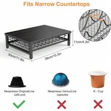 Shoze Coffee Pod Drawer Holder For Capsule 35pcs For ® OriginalLine Pods Drawer Coffee Machine Storage Organizer Stand Sliding For Kitchen Countertop - Black - View 5