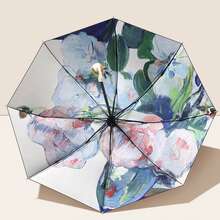 1 件豪华双面花伞，三折伞，晴雨两用双层伞，太阳伞，防紫外线伞