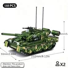 536 piezas Conjunto de bloques de construcción de modelo de tanque, decoración de modelo realista detallada, tanque para mayores de 14 años, automóvil, bloques de construcción de vehículo de ingeniería para decoración de escritorio, rompecabezas 3D hecho a mano, ideal para juego creativo, aprendizaje y regalo para amigos y familiares. Regalo de cumpleaños/Halloween/Navidad, empacado