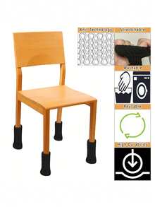 24/16/4pcs Chair Leg Socks - High Elasticity Knit For Scratch Protection, Durable Furniture Floor Protectors, Ideal For Hardwood Floors, Easy Install, Fits All Chair Sizes