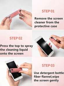 1 pièce Nettoyant d'écran de téléphone portable multifonction, flacon vaporisateur sans détergent/chiffon microfibre, nettoyant d'écran pour tablette, ordinateur portable