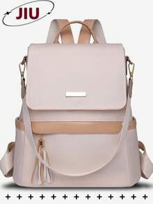 Anti-Theft Nylon Backpack Women Purse, Multi-Function Fashion Day Bag, Multi-Pocket Lightweight Travel Bag, Large Capacity Simple School Bag, Convenient Book Bag, For Students, Travel Vacation, Business Trip, Daily Commuting, Shopping, Office, Dating, Outdoor, Birthday Gift, Holiday Gift, Mochilas