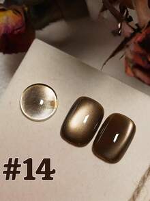 MISS SHAKA 10ml万圣节美甲冰透明红黑金玻璃珠猫眼胶指甲油美甲美甲店秋冬专用黑色灵动琥珀棕玻璃珠指甲胶美甲用品圣诞美甲 - 彩色 - 查看 9