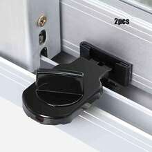 铝合金推拉门窗锁，重型铝制安全锁，可调节推拉门窗防盗锁楔，加强防盗，家庭保护限制器，可调节推拉门窗防盗锁插头，推拉门固定夹，推拉门锁，具有防夹、防盗、防坠落功能和锁，用于家庭安全