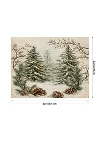 1pc Christmas Tree Table Runner, Christmas Decorative Table Runner, Christmas Linen-Like Table Runner, Table Runner, Table Runner, 1pc Table Runner, 4pcs Placemats, 1pc Pillow Cover, 3 Products Available, Seasonal Home Decor Indoor/Outdoor Party Supplies, Winter Home Decor, Christmas Decoration, Christmas Room Decor, Christmas Party Decoration