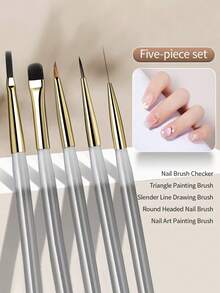 5/3/2 件套美甲刷检查器、指甲线刷、三角形美甲刷（适用于法式线条、网状、花朵、蝴蝶、三角形绘画）、18 毫米细线绘画刷、UV 凝胶 DIY 美甲工具 - 彩色 - 查看 13