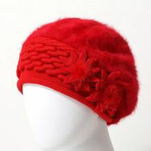 1 st bekväm stickad basker för kvinnor - varm, stretchig vintermössa i akryl med öronlappar, perfekt för skidåkning och utomhussammankomster - Multifärgad - Visa 20