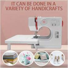 Máquina de coser multifuncional para el hogar de la UE, con 14 opciones de puntada, máquina de coser eléctrica portátil y mini, 2 ajustes de velocidad, con pedal, luz, bloqueo fácil del borde, costura de doble aguja y doble hilo, adecuada para manualidades DIY, coser ropa, cortinas, muñecas, costura diaria, apta tanto para principiantes como para usuarios experimentados, una gran opción como regalo