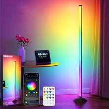 1pc/Set RGBIC LED Floor Corner Lamp, Home Decor, Minimalist Dimmable Ambiance Light, Controllable Via App, Remote, Button, Adjustable Height, Music Sync, Timer, 49 Inch (124cm) Tall, Suitable For Living Room, Bedroom, Home, Office, Christmas Party, Halloween Decoration - 落地燈 - 查看 1