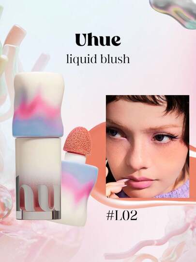 Uhue 4.5ml/0.15 Fl Oz Liquid Blush L02, Lightweight Creamy Formula, Easy To Apply And Blend, Creates Natural Radiant Flush, Long-Lasting And Smudge-Proof, Suitable For All Skin Types