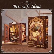 Book Nook Kit - Miniature House Dollhouse Kit Adult And Teens, Booknook Bookshelf Decor Alley Model Build With LED Light, Gifts Family And Friends Bookshop Memories - 標準 - 查看 9