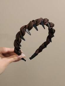 1件简约波浪水钻缎面发箍，蓬松皇冠造型，防滑齿设计，散发优雅气质，适合日常佩戴和清洗，女士发饰，发带，女士发箍，家居美容女士配饰礼品，头部配饰，发饰 - 彩色 - 查看 8