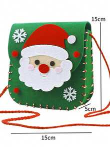 1pc Christmas Gift Bag, Handmade Mini Shoulder Bag, Felt Christmas Gift Bag, DIY Craft Kit, Christmas Eve Apple Bag, Candy Bag, Handmade Gift Suitable For Children