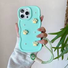 (With Lanyard) Cute DIY Pearl Phone Case + Macaron Phone Case + Wrist Strap, Compatible With IPhone 17 Pro Max/16 Pro Max/15 Pro Max/14 Pro Max/13 Pro Max/12 Pro Max/11 Pro Max/XS Max/7/8 Plus, Honor, - Green - View 5
