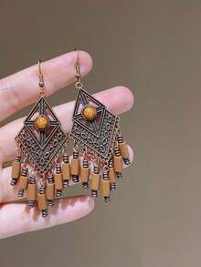 1 Pair Vintage Tassel Earrings For Women, Suitable For Ladies Vacation, Party, Holiday, Couple Date, Birthday Gift, Mother's Day Present