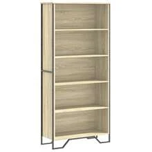 Libreria Larryhot Sonoma Oak 80x31x169 cm Legno ingegnerizzato, resistente e durevole, facile da montare, stile decorativo, adattA, Per riporre soprammobili, statuette, libri, piccoli oggetti, ecc. - Castano - Visualizzare 2