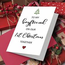1 件，女朋友给男朋友的搞笑第一张圣诞贺卡，送给男朋友的第一个圣诞节的完美圣诞礼物，送给我男朋友的第一张圣诞贺卡 - 白色 - 查看 7