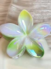 1个/3个/6个 花卉印花波西米亚风ABS塑料（ABS树脂）2025新款热销电镀雏菊发夹，适合返校、度假、旅行、派对、生日、办公室、海滩等场合，时尚爪夹冬季发饰时尚发爪