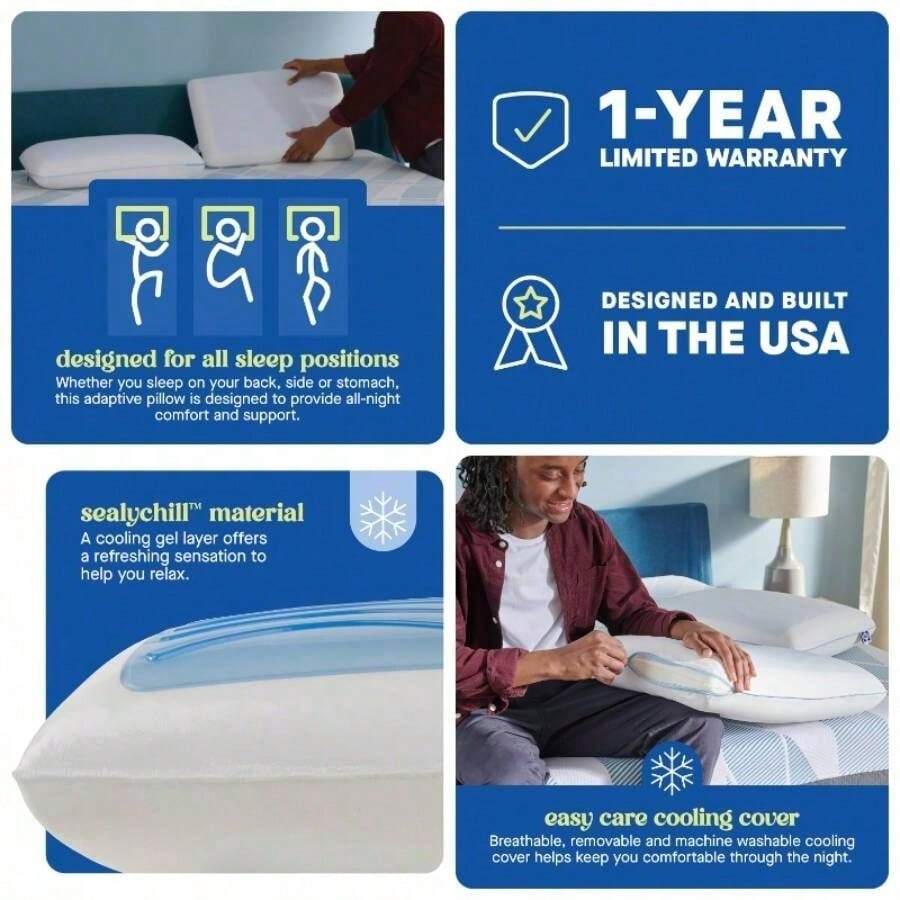 Dreamlife Foam Gel King White Pillow For Sleeping Comfort And Support - Dreamlife + King - Xem 1