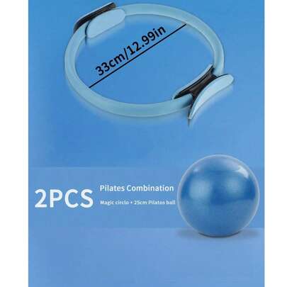 Bộ 2 vòng Pilates và bóng yoga - Bộ dụng cụ thể dục, gồm vòng polypropylene và bóng yoga PVC chống trượt, bền, giảm sốc, phù hợp cho các bài tập thông thường và tập luyện tại nhà.