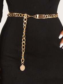 Metallic Geometric Decor Chain Belt Party Summer, School Fall, Autumn, Halloween - Gold - View 9