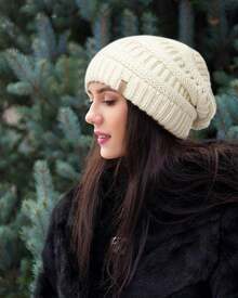 Women Beanie Hat - Burgundy - View 10