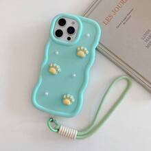 (With Lanyard) Cute DIY Pearl Phone Case + Macaron Phone Case + Wrist Strap, Compatible With IPhone 17 Pro Max/16 Pro Max/15 Pro Max/14 Pro Max/13 Pro Max/12 Pro Max/11 Pro Max/XS Max/7/8 Plus, Honor, - Green - View 2