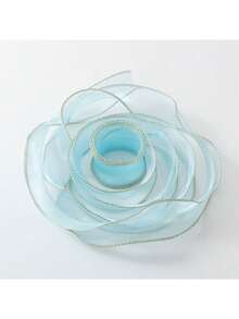 10码4厘米/圣诞装饰丝带，圣诞礼品包装丝带，金色鱼尾纱丝带，雪纱，波浪纱头饰，蝴蝶结装饰，适用于花束，花环，婚礼，生日派对，圣诞节和万圣节礼品包装，头饰，服装装饰