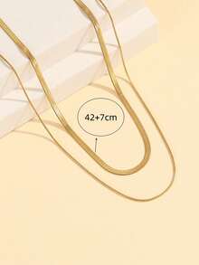 1 件简约优雅双层蛇骨项链，适合女性日常佩戴