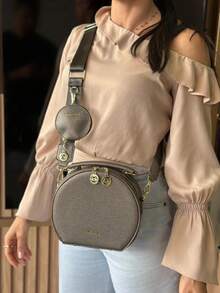 ASALOOG ROUND HANDBAG AND CASUAL CROSSBODY BAG DC-72 (GREY) - Grey - View 2