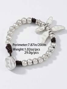 1 Pc Minimalist Stylish Street-Style Y2K Asymmetrical Multi-Layered Beaded Bracelet - Suitable For Men & Women's Everyday Wear, Festive Occasions Birthday Gifts