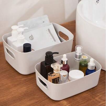 1pc/3pcs/6pcs Plastic Desktop Storage Basket Organizer Box, Drawer Organizer, Makeup Holder, Desk Tidy