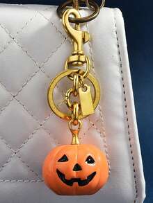 1 قلادة مفتاح بشكل قرع وجمجمة للهالوين، إكسسوارات السيارة والحقيبة والهدايا للأصدقاء والمعلمين في عيد الميلاد والهالوين، حامل بطاقة الهوية وإكسسوارات الحقيبة